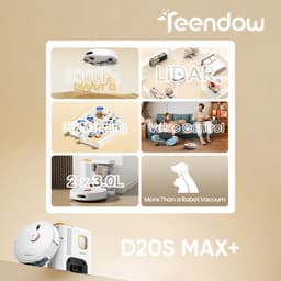 Teendow D20S Max+ Robotstofzuiger & Vachtverzorging Huisdieren – Complete Groomingkit - 3L Zelfledigend Dock, 6000Pa, Dweilfunctie, PreciSense LiDAR, App & Spraakbediening — thumbnail 13
