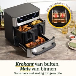 Cuisinart - Tri Zone 13,6 L Airfryer & Oven - 3 zones Heteluchtfriteuse (2x4,3 L + 5 L) - 9 functies - Sync Cooking - PFAS-vrije keramische coating - 2520 – 3000W - Grijs — thumbnail 9