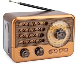 Retro Speaker - Bluetooth Speaker - Am Fm SW Kleine Draagbare Radio - Vintage Speaker - Retro Radio Bluetooth - Retro Radio - Noodradio - 2000mAh Oplaadbare Batterij - Met LED Zaklamp - Ondersteunt TF Kaart, USB, AUX Play - Bruin — thumbnail 1