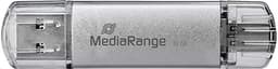 MediaRange USB Stick 32GB | Combo USB 3.2 Gen 1 met USB-A en USB Type-C | Zilver — thumbnail 1
