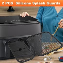 Cosensi - Siliconen spatbescherming accessoires voor Airfryer - 2 stuks in set - Geschikt voor Philips Airfryer 3000 Dual Basket NA350 en 5000 Series - Stoom Airfryer accessoires - Siliconenvorm spatbescherming — thumbnail 2