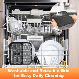 Cosensi - Siliconen spatbescherming accessoires voor Airfryer - 2 stuks in set - Geschikt voor Philips Airfryer 3000 Dual Basket NA350 en 5000 Series - Stoom Airfryer accessoires - Siliconenvorm spatbescherming — thumbnail 6
