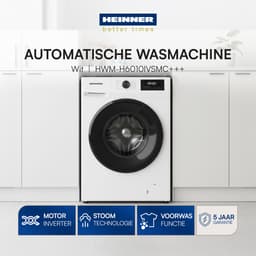 Heinner HWM-H6010IVSMC+++ Slanke Wasmachine 6 kg – 15 Wasprogramma’s – 1000 tpm – Anti-kreukfunctie – LED-display – Kinderslot – Wit – 5 Jaar Garantie — thumbnail 6