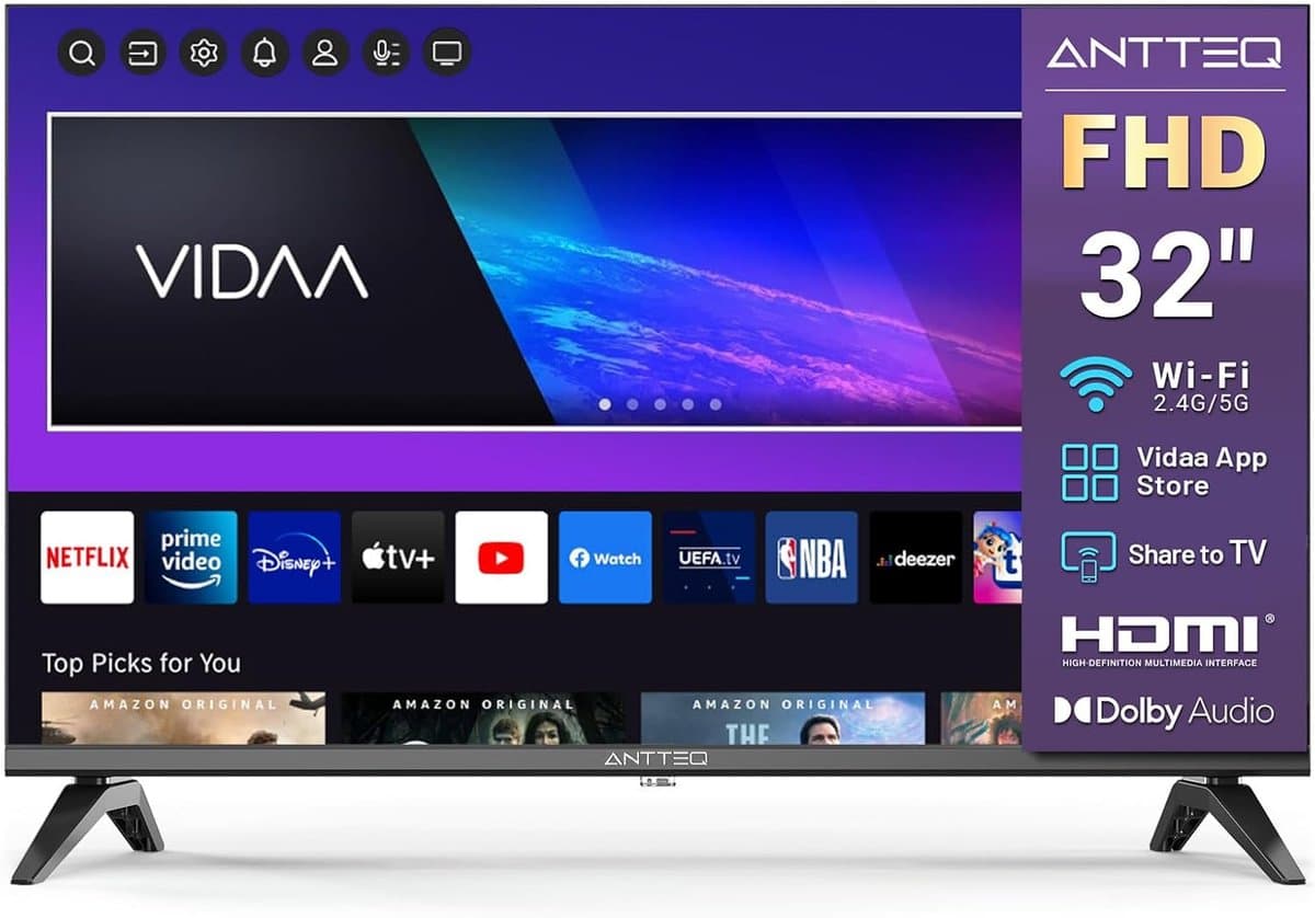 Smart TV 32 Inch Full HD met WiFi en Streaming Apps — afbeelding 1