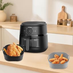 Siliconen vorm heteluchtfriteuse, 2 stuks airfryer-accessoires Gescht voor Philips NA229 4,2 L/HD9255 4,1 L, siliconen inzetstuk voor Russell Hobbs 4 L 4,3 L, compatibel met andere Air Fryer 4-5 L — thumbnail 3