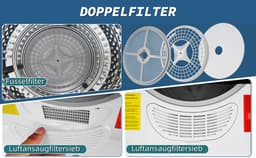 OKWISH Wasdroger Compacte 4,5 Kg - 49,5 x 43,5 x 59,5 cm - Staal En ABS - Wit - Met 5 Programma's En Wandmontage — thumbnail 10