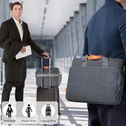 Beschermhoes voor 14 inch laptop - Schokabsorberend met meerdere vakken en draagriem — thumbnail 3