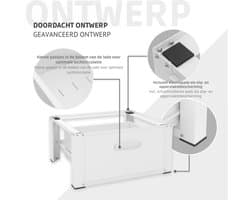 SAVI® Wasmachine Verhoger - Wasmachine Verhoger met Lade - Wasmachine Sokkel Met Laadcapaciteit tot 150 KG - Wit - 63cm x 54cm x 32cm
