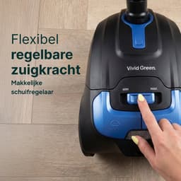 Stofzuiger met herbruikbare Zak – Snoerlengte 7 meter – Lichtgewicht – Zwart – Vivid Green — thumbnail 7