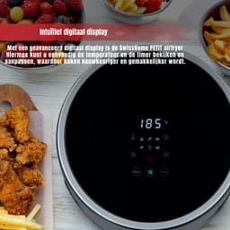 Aura® Mini airfryer - Airfryer - Airfryer klein - Zwart - 28cm x 22cm x 29cm — thumbnail 8
