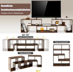 Modulaire TV Kast Uitschuifbaar – 3 Delig Lowboard voor TV's tot 65 Inch — thumbnail 4