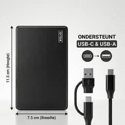 Rolio Externe Harde Schijf - USB 3.1 en USB C - 1Gbps snelheid - 500GB Opslag — thumbnail 2