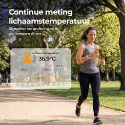 Shrivasta Activity Tracker Plus | armband met AI-Gezondheidsanalyse & Lichaamstemperatuur meting | Dames & Heren | Roze | Hartslag | SpO₂ | Slaapmonitor | Stress | Menstruatiecyclus | Inclusief 2 Armbanden (siliconen & Nylon) – Waterdicht — thumbnail 6