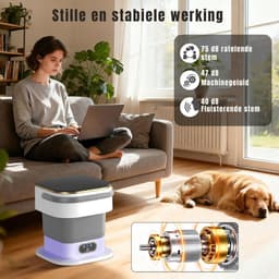 SCH® Mini Wasmachine - Wasmachine - Grijs - ‎33cm x 33cm x 34cm — thumbnail 5