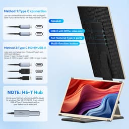 Siaviala S6 Nieuw 15,6" Draagbare Monitor | 11+ DIY Configuraties | 360° Draaibaar | 4x Type-C Poorten | Universele Compatibiliteit | 300% Productiviteit | Plug & Play — thumbnail 2
