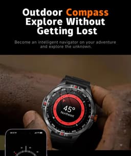 Knobbout 1.46” Sport Smartwatch met Extra Lange Batterijduur – 1000mAh - LED-zaklamp & kompas - AI Spraakassistent - Bluetooth Bellen - 100+ Sportmodi, IP68 Waterdicht -Zwart Silicone — thumbnail 11