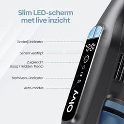 Olvy Kruimeldief PRO - LCD Display - Oplaadstation - 3 Snelheden - 250W - Kruimelzuiger Snoerloos - Autostofzuiger - 22 kPa - Draadloos - Handstofzuiger — thumbnail 8