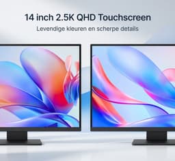 Gloovon® - Portable Monitor - QHD 2.5K 14 inch - Touchscreen - IPS draagbaar beeldscherm - Raagbare Monitor voor Laptop met Speakers - 60 Hz - USB-C - HDMI Monitor - Plug & Play — thumbnail 7