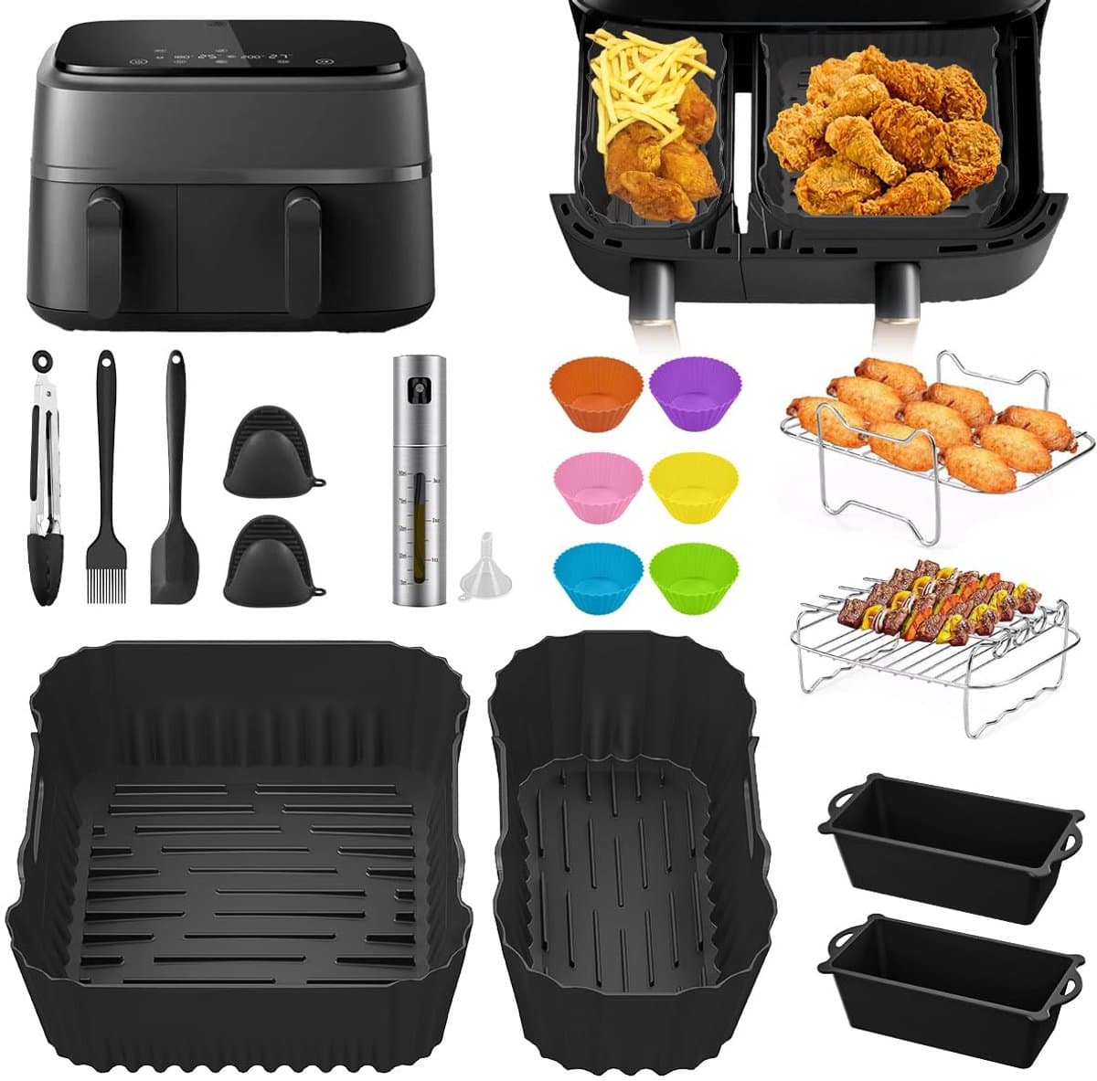 Airfryer Accessoireset - 24-delige set - multifunctioneel - BPA-vrij - siliconen en roestvrij staal — afbeelding 1