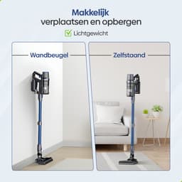 Olvy Steelstofzuiger Draadloos - 2 Accu's - Met Dweilfunctie - 5 Zuigniveaus - Vacuum Cleaner - Draadloze Snoerloze Stofzuiger - Zonder Zak - Op Accu - 350W - 35Kpa - Kruimeldief — thumbnail 9
