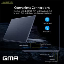 GMR - 15.6 Inch Full HD Laptop - Intel N95 - 12GB DDR4 RAM - 512GB SSD - Office 2024 - Windows 11 Pro voor Thuis, Office en Studie notebook — thumbnail 4