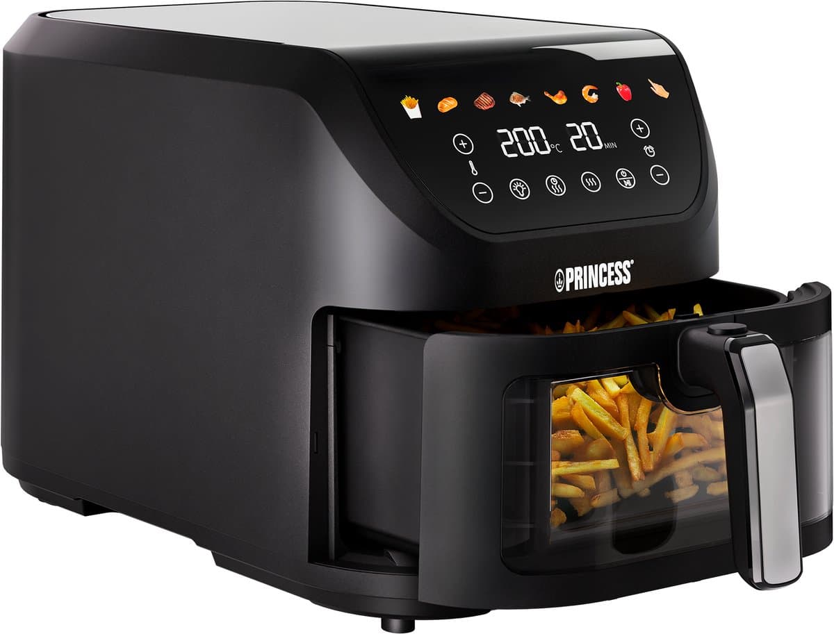Princess 182257 SlimFry Airfryer - 8 L capaciteit - Doorzichtig kijkvenster - Digitaal touchscreen - 8 voorgeprogrammeerde instellingen - Compact design - 2000 W — afbeelding 1