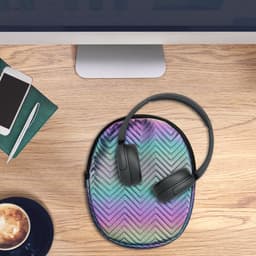 kwmobile Hoes voor Sony WH-CH520 / WH-CH510 / MDR-ZX110 Tas – Case voor Headset van Metallic Kunstleer en Nylon – meerkleurig — thumbnail 8
