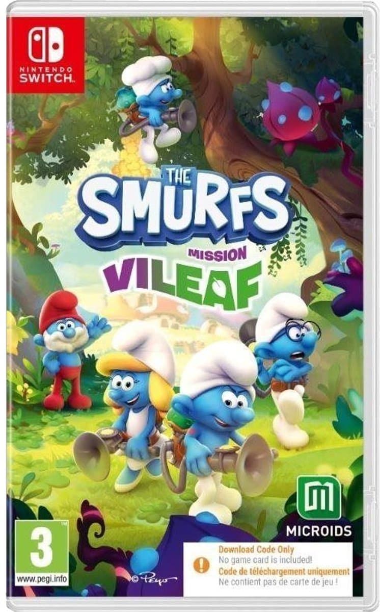 Nintendo Games Switch The Smurfs Mission Vileaf Smurftastic Edition Code In Box Transparant PAL — afbeelding 1