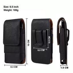 Heuptas voor mobiele telefoon - zwart - leer - uniseks — thumbnail 4
