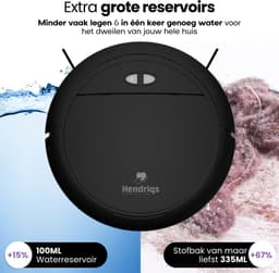 Hendriqs® Robotstofzuiger met Dweilfunctie en Laadstation - Geschikt voor Huisdieren - Tot 243 Minuten Accuduur & Krachtige Zuigkracht - Elektrische Stofzuiger Robot - Dweilrobot - Vacuum Cleaner — thumbnail 8