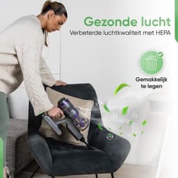 Heevey 4-in-1 Steelstofzuiger Draadloos - Steelstofzuiger snoerloos - Stofzuiger zonder zak - HEPA Filter - Handstofzuiger - Kruimeldief - 150 airwatts - Met 4 verschillende opzetstukken — thumbnail 8