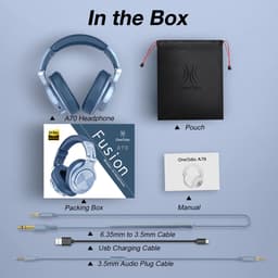 OneOdio Fusion A70 Sky Blue – Draadloze Over-Ear Koptelefoon – DJ & Studio – Hi-Res Audio — thumbnail 8