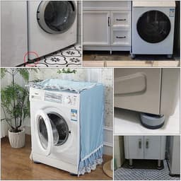 TrillingDempers Wasmachine -Vuide-pakket van 4 trillingsdempers, universele trillingsdempers, wasmachine Anti-vibratiemat, voor wasmachines, drogers, meubels, koelkast (grijs, 4 cm) - (WK 02122) — thumbnail 7
