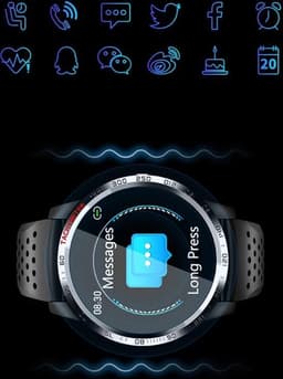 Belesy® Tachy - Smartwatch Dames - Smartwatch Heren - Horloge - 1.3 inch - Kleurenscherm - Stappenteller - Bloeddruk - Hart ECG - Mutli sport - Zilver - Blauw - Siliconen - Moederdag — thumbnail 21