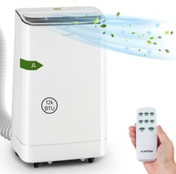 Klarstein Mobiele airconditioner met luchtafvoerslang, 4-in-1 airconditioner met ventilator, luchtontvochtiger & nachtmodus, Kleine & draagbare airconditioner voor thuis & op kantoor, 12000 BTU Laag verbruik,5 kW voor 56 m² - Afstandsbediening — thumbnail 1