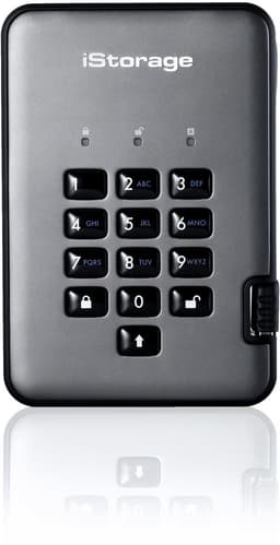 iStorage diskAshur PRO2 2000GB Zwart, Grafiet externe harde schijf — thumbnail 1