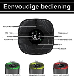 Luchtreiniger / Air Purifier met APP en HEPA 13 filter + koolstoffilter - Werkt tegen huisstofmijt, hooikoorts, allergie, stof, - 210 m³/u - Zedar L600 — thumbnail 10