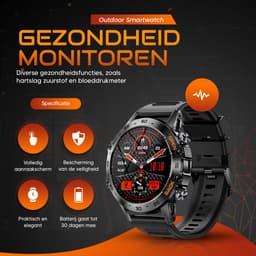 Xelar Ultra - Outdoor Heren Smartwatch - Hartslagmeter - Stappenteller - Slaapmonitor - Multisport - IP67 Waterdicht - Geschikt voor alle Smartphones - Zwart — thumbnail 3