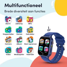 Keebies Smartwatch Kinderen - 5 t/m 12 jaar - Incl. Camera en 26 Kids Spelletjes - 512MB Geheugen - USB Oplaadbaar kinderhorloge - Jongen - Blauw — thumbnail 10