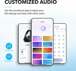 soundcore van Anker Q20i-hoofdtelefoon met hybride actieve ruisonderdrukking, bluetoothoordoppen, speelduur van 40 u, Hi-Res Audio, veel bas, appinstellingen, transparantiemodus, ideaal voor op reis — thumbnail 8