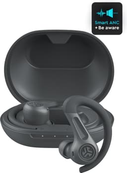 JLab JBuds Sport ANC 4 Draadloze oordopjes – Oortjes Draadloos - Hybrid Active Noise Cancelling - 60 Uur Afspeeltijd - IP66 Waterbestendig - Aanpasbare EQ3 instellingen - Bluetooth multipoint - Hardlopen - Zwart — thumbnail 1