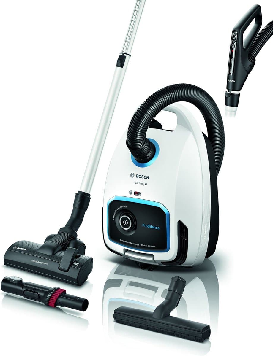 Bosch ProSilence BGB6SIL1 Serie 6 - Stofzuiger met zak - 12mtr bereik - Vacuum cleaner - Afstandbediening in handvat - 66dB - HEPA - Wit — afbeelding 1