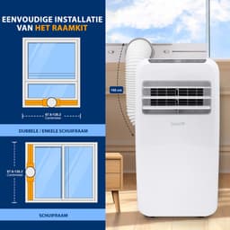 SereneLife Mobiele Airco - 9.000 BTU - 3-in-1 Draagbare Airconditioner - Afstandsbediening en Compleet Raammontage Uitlaatkit - Wit — thumbnail 3