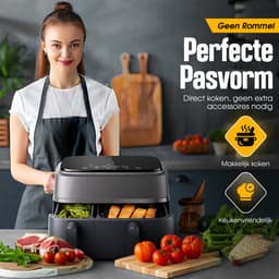 Bewern 2 Stuks Siliconen Bakvormen - 6L en 3L - Geschikt voor Philips Airfryer Dual Basket 3000 Series - Accessoires voor Dubbele Airfryer - Siliconen Bakje — thumbnail 5