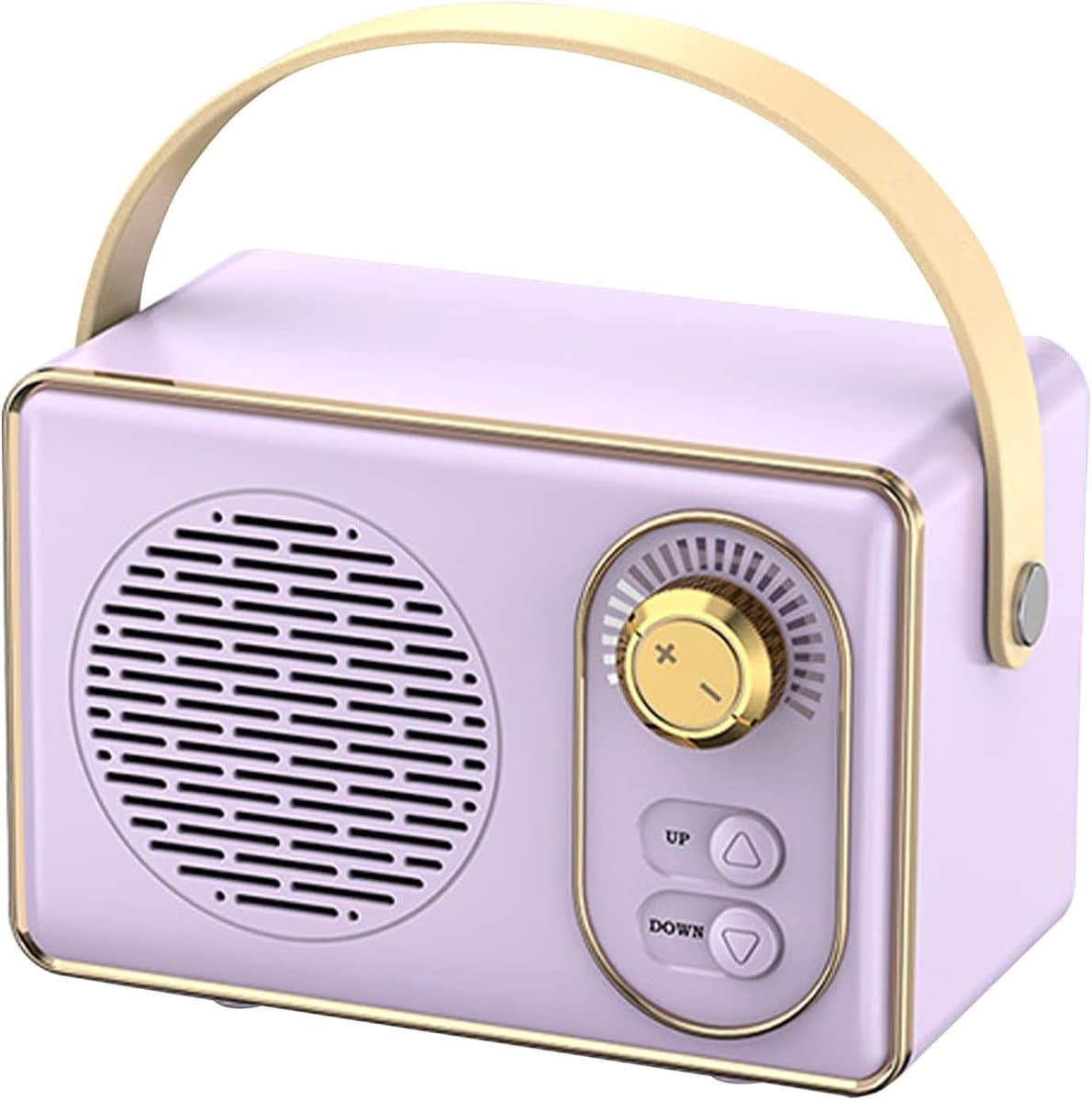 Oneay Retro Bluetooth-speaker – Vintage draagbare draadloze speaker met Bluetooth 5.0, ondersteuning voor TF-kaart, USB-stick en AUX-ingang – Paars — afbeelding 1