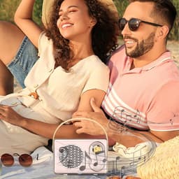 Oneay Retro Bluetooth-speaker – Vintage draagbare draadloze speaker met Bluetooth 5.0, ondersteuning voor TF-kaart, USB-stick en AUX-ingang – Paars — thumbnail 3