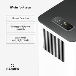 Klarstein Mobiele Airco Breeze Box 1,2 kWh, 3-in-1: koelen, ontvochtigen & ventileren, app & spraakbesturing, energieklasse A, voor ruimtes tot 51 m², vrijstaand met wielen, inclusief raamkit, wit - Airconditioner Mobiele Airconditioner,2 kW — thumbnail 4