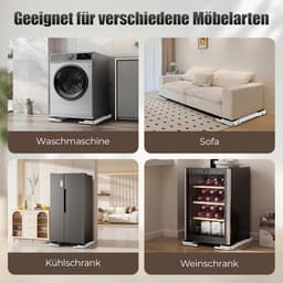 Wasmachine Onderstel - Rolonderstel Droger - Apparaten Verplaatsen - In Hoogte Verstelbaar - 30-40 cm - Wit — thumbnail 2