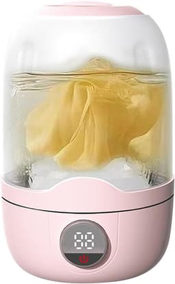Mini Wasmachine - Draagbare Wasmachine - Kleine Was - Automatische Bedrijfsmodus - 1.1L Capaciteit - Roze — thumbnail 1