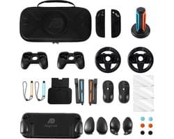 PlayCool 23-in-1 Accessoirebundel voor Nintendo Switch 2 – Beschermhoes, Screenprotectors, Thumb Grips, Joy-Con Siliconen Covers, Stuurset, Controller Grips, Oplaadstation, Playstand & Game Muisset